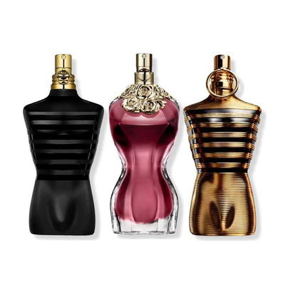 Jean Paul Gaultier Perfume Collection: A stunning array of fragrances by Jean Paul Gaultier, exuding elegance and sophistication.