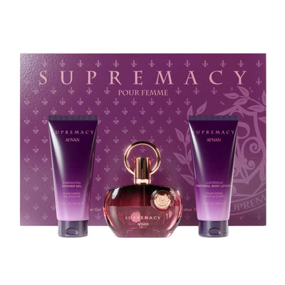 Afnan Supremacy Purple 3PC Gift Set EDP 100 ml + SG 100 ml + BL 100 ml - Afnan - Gift Set