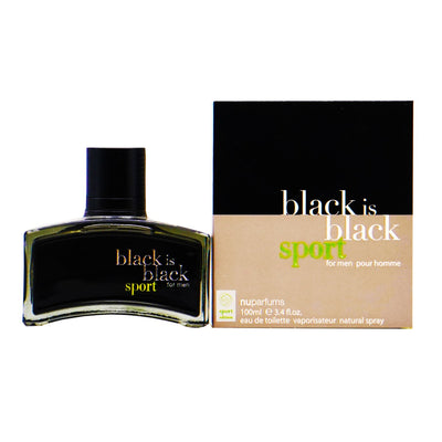 Nu Parfums Men's Black Is Black Sport EDT Spray 3.4 oz - Black is Black - Fragrance