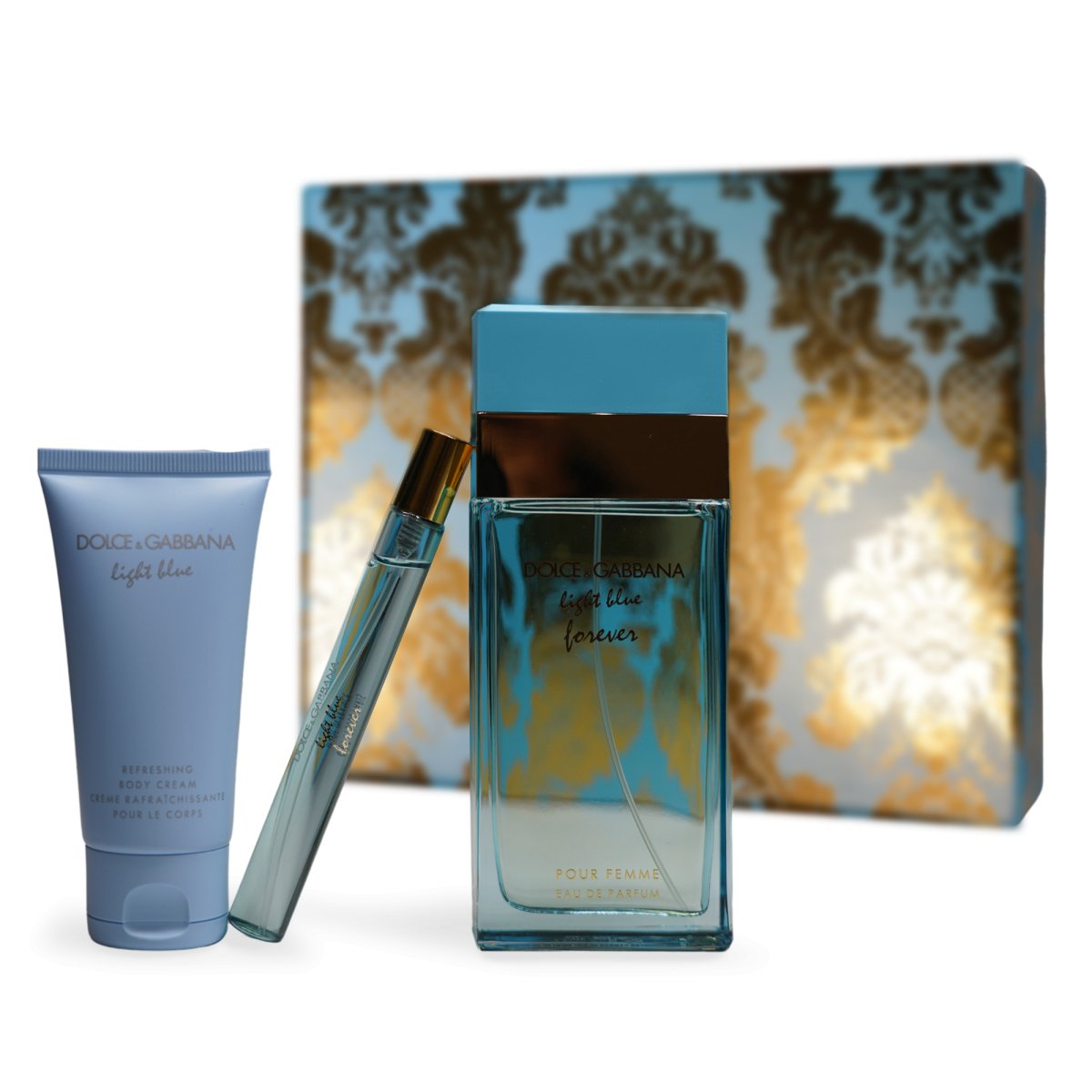 Dolce & Gabbana Light Blue Forever Eau de Parfum Gift Set For Women Box With 3 Piece Set - perfumeheadquarters.com - Dolce & Gabbana - Gift Set