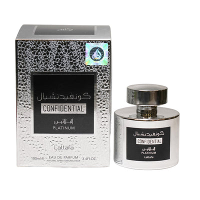 Confidential Platinum Eau de perfume By Lattafa 3.4 oz / 100 ML - Lattafa - Fragrance