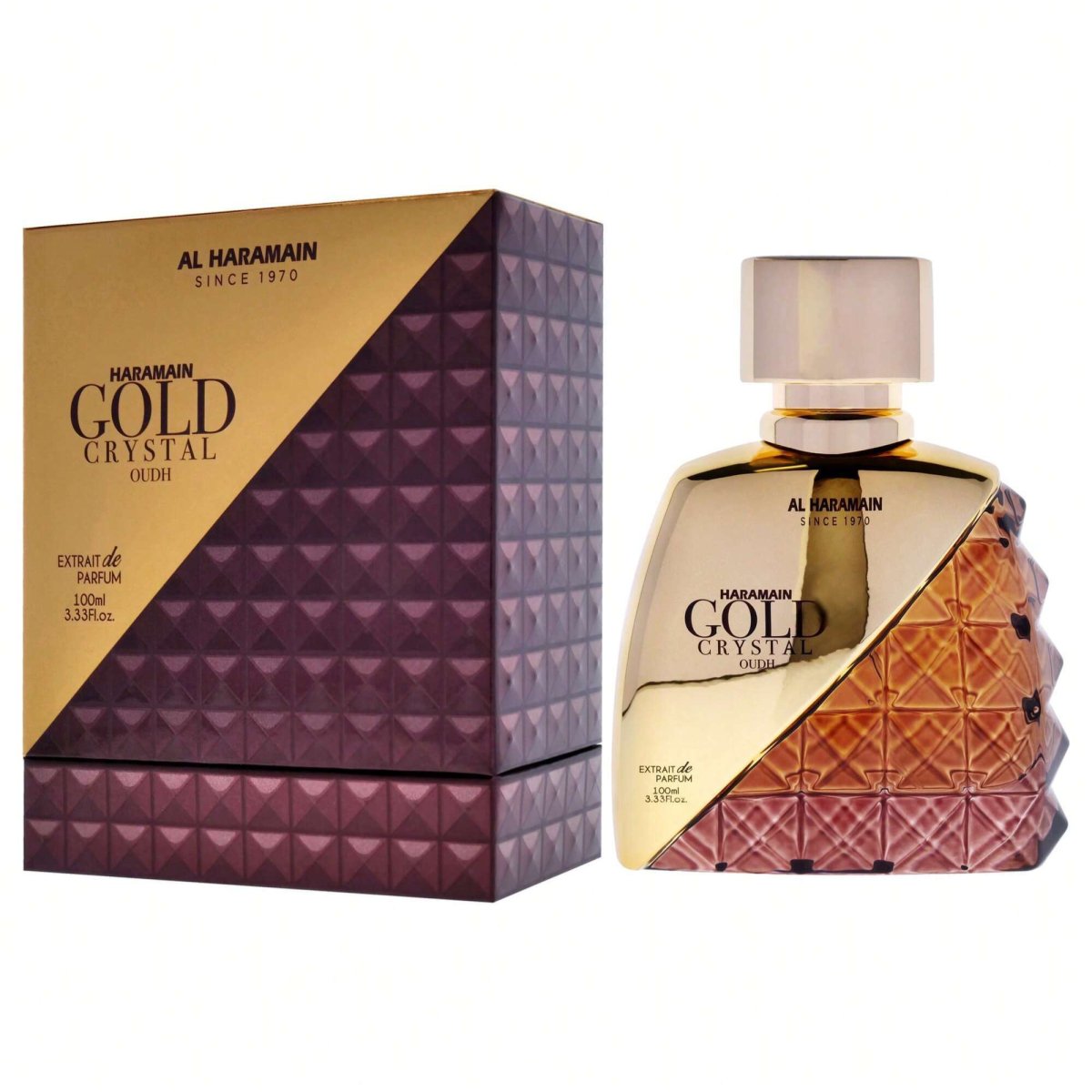 Al Haramain Perfumes Gold Crystal Oudh By Al Haramain For Men - 3.33 Oz EDP Spray - Al Haramain - 3.3 oz - Eau de Parfum - Fragrance - 6291106813524 - Fragrance