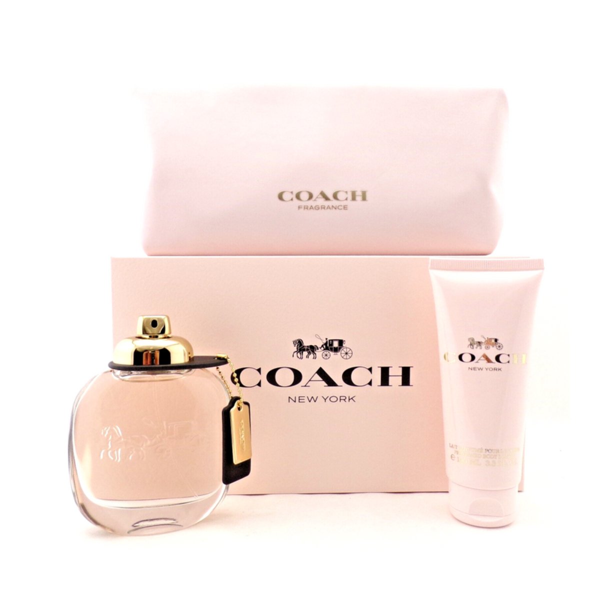 Cheapest New Coach New York - Eau De Parfum - Perfume Spray + Travel + Lotion 3 Gift Set