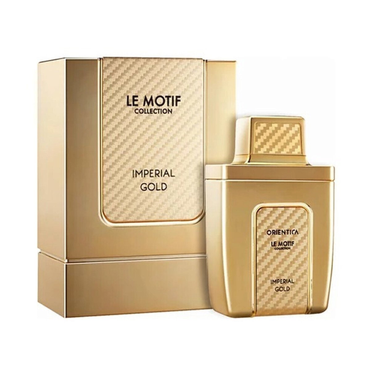 Indulge in the lavish and regal experience of Orientica Le Motif Imperial Gold Eau de Parfum Spray by Al Haramain - Perfume Headquarters - Orientica - 2.7 oz - Eau de Parfum - Fragrance - 6291109270188 - Fragrance