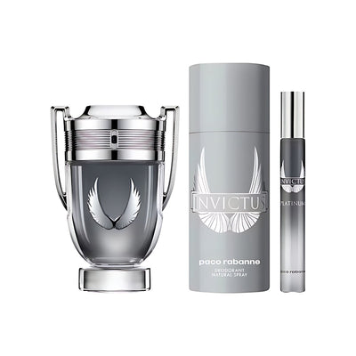 Paco Rabanne Invictus Platinum Set (edp50ml shgel100ml) - Perfume Headquarters - Paco Rabanne - Gift Set - 3349668613892 - Gift Set