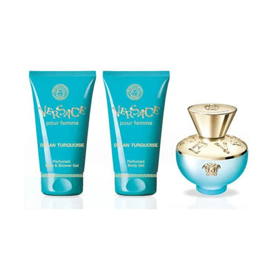 Versace Ladies Pour Femme Dylan Turquoise 3PCS Gift Set - Perfume Headquarters - Versace - 8011003870158 - Gift Set