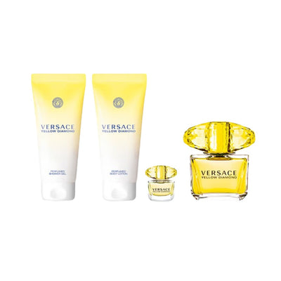 Versace Ladies Yellow Diamond 4pc Gift Set - Perfume Headquarters - Versace - Gift Set