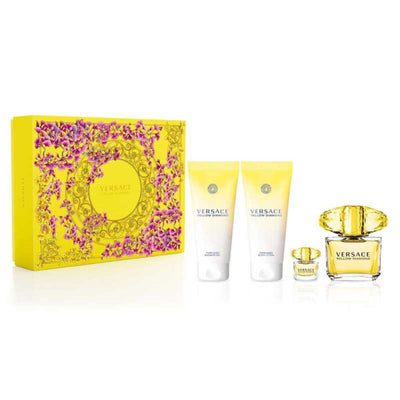 Versace Ladies Yellow Diamond 4pc Gift Set - Perfume Headquarters - Versace - 8011003879168 - Gift Set
